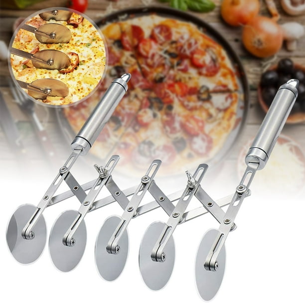 5 Wheel Pastry Cutter Stainless Pizza Slicer MultiRound Dough Cutter Roller